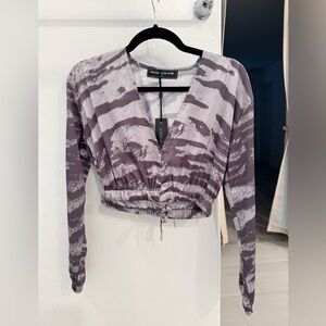 Maniere De Voir Cropped Striped Women's Blouse